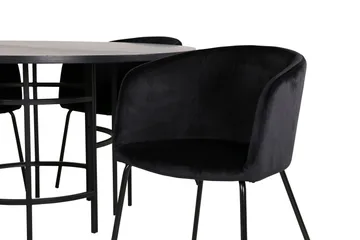 Spisegruppe Möbelfashion Copenhagen spisegruppe 140 cm rund med 4 Berit-stoler Svart - Møbler - Bord - Spisegrupper