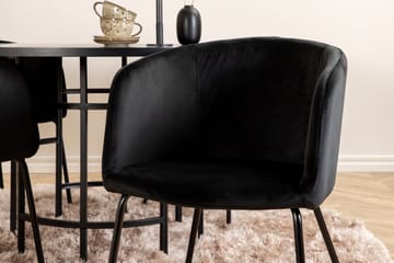 Spisegruppe Möbelfashion Copenhagen spisegruppe 140 cm rund med 4 Berit-stoler Svart - Møbler - Bord - Spisegrupper