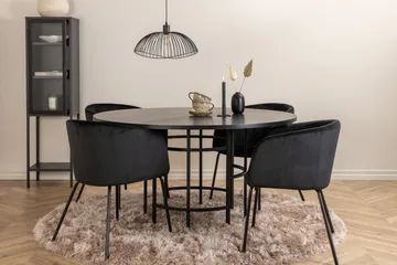 Spisegruppe Möbelfashion Copenhagen spisegruppe 140 cm rund med 4 Berit-stoler Svart - Møbler - Bord - Spisegrupper