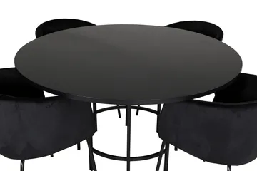 Spisegruppe Möbelfashion Copenhagen spisegruppe 140 cm rund med 4 Berit-stoler Svart - Møbler - Bord - Spisegrupper