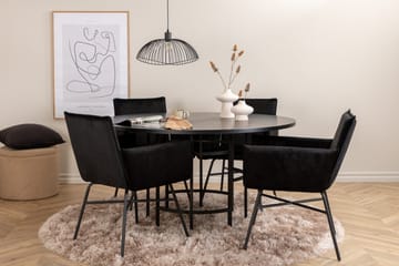 Spisegruppe Möbelfashion Copenhagen spisegruppe 140 cm rund med 4 Petra-stoler Svart - Møbler - Bord - Spisegrupper