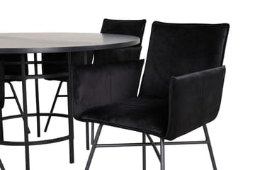 Spisegruppe Möbelfashion Copenhagen spisegruppe 140 cm rund med 4 Petra-stoler Svart - Møbler - Bord - Spisegrupper