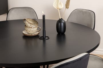 Spisegruppe Möbelfashion Copenhagen spisegruppe 140 cm rund med 6 Emma-stoler Svart/Lys grå - Møbler - Bord - Spisegrupper
