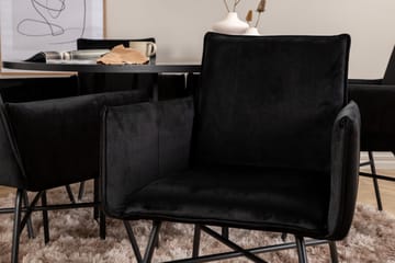 Spisegruppe Möbelfashion Copenhagen spisegruppe 140 cm rund med 6 Petra-stoler Svart - Møbler - Bord - Spisegrupper