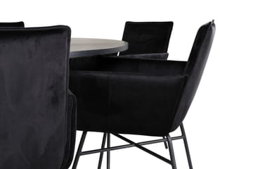 Spisegruppe Möbelfashion Copenhagen spisegruppe 140 cm rund med 6 Petra-stoler Svart - Møbler - Bord - Spisegrupper