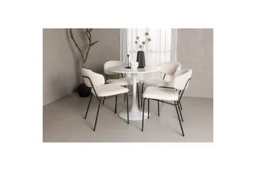 Spisegruppe Rund spisegruppe Hamden, Chico Hvit - Møbler - Bord - Spisegrupper