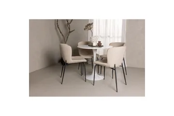 Spisegruppe Rund spisegruppe Hamden, Modesto Beige - Beige - Møbler - Bord - Spisegrupper