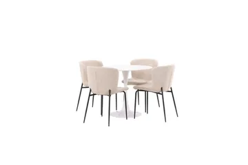 Spisegruppe Rund spisegruppe Hamden, Modesto Beige - Beige - Møbler - Bord - Spisegrupper