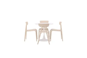 Spisegruppe Rund spisegruppe Hamden, Ursholmen Beige - Beige - Møbler - Bord - Spisegrupper