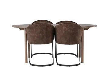 Spisegruppe Venture Home Andy spisegruppe 180 cm oval med 4 Evening-stoler Svart/Brun - Møbler - Bord - Spisegrupper