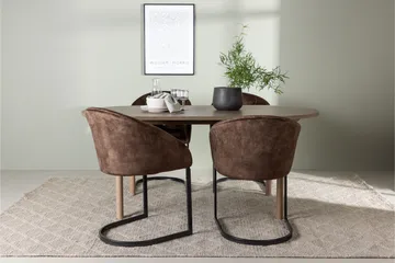 Spisegruppe Venture Home Andy spisegruppe 180 cm oval med 4 Evening-stoler Svart/Brun - Møbler - Bord - Spisegrupper