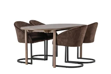 Spisegruppe Venture Home Andy spisegruppe 180 cm oval med 4 Evening-stoler Svart/Brun - Møbler - Bord - Spisegrupper