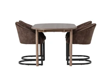 Spisegruppe Venture Home Andy spisegruppe 180 cm oval med 4 Evening-stoler Svart/Brun - Møbler - Bord - Spisegrupper