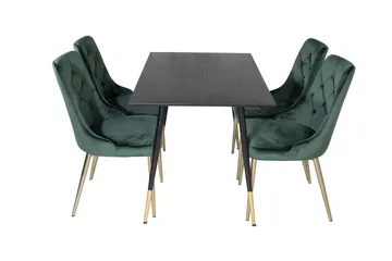 Spisegruppe Venture Home Balisa spisegruppe 120 cm rund med 4 Valera-stoler Svart/GULL/Grønn - Møbler - Bord - Spisegrupper