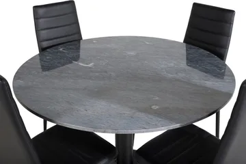 Spisegruppe Venture Home Estelle spisegruppe 106 cm rund med 4 Slim-stoler Svart - Møbler - Bord - Spisegrupper