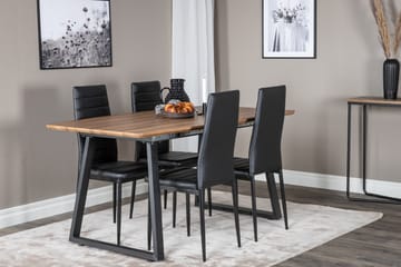 Spisegruppe Venture Home Inca spisegruppe 160 cm rektangulær med 4 Slim-stoler Svart/Natur - Møbler - Bord - Spisegrupper