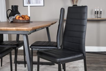 Spisegruppe Venture Home Inca spisegruppe 160 cm rektangulær med 4 Slim-stoler Svart/Natur - Møbler - Bord - Spisegrupper