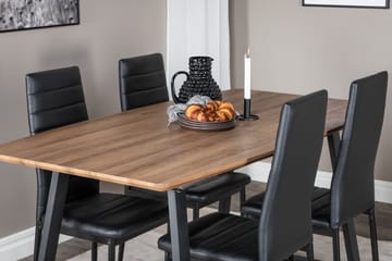 Spisegruppe Venture Home Inca spisegruppe 160 cm rektangulær med 4 Slim-stoler Svart/Natur - Møbler - Bord - Spisegrupper