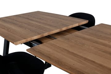 Spisegruppe Venture Home Inca spisegruppe 160 cm rektangulær med 4 Velvet-stoler Svart/Natur - Møbler - Bord - Spisegrupper
