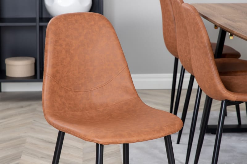 Spisegruppe Venture Home Inca spisegruppe 160 cm rektangulær med 8 Polar-stoler Svart/brun/natur - M øbler - Bord - Spisegrupper