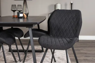 Spisegruppe Venture Home Inca spisegruppe uttrekkbar 160 cm rektangulær med 4 Gemma-stoler Svart - Møbler - Bord - Spisegrupper