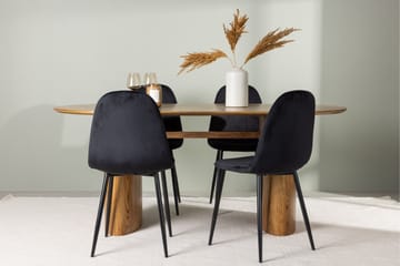 Spisegruppe Venture Home Isolde spisegruppe 180 cm oval med 4 Polar-stoler Svart/Natur - Møbler - Bord - Spisegrupper