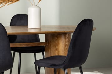 Spisegruppe Venture Home Isolde spisegruppe 180 cm oval med 4 Polar-stoler Svart/Natur - Møbler - Bord - Spisegrupper