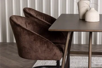 Spisegruppe Venture Home Kaseidon spisegruppe 120 cm rektangulær med 4 Evening-stoler Mørk brun - Møbler - Bord - Spisegrupper