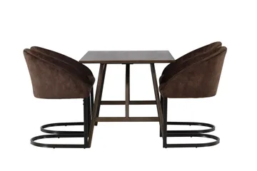 Spisegruppe Venture Home Kaseidon spisegruppe 120 cm rektangulær med 4 Evening-stoler Mørk brun - Møbler - Bord - Spisegrupper