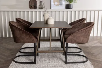 Spisegruppe Venture Home Kaseidon spisegruppe 120 cm rektangulær med 4 Evening-stoler Mørk brun - Møbler - Bord - Spisegrupper