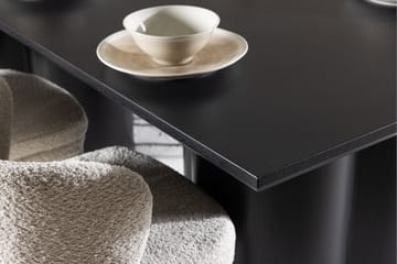 Spisegruppe Venture Home Olivia spisegruppe 210 cm rektangulær med 6 Agnes-stoler Svart/Hvit/Svart - Møbler - Bord - Spisegrupper
