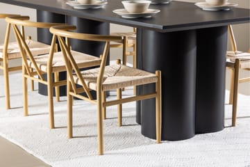 Spisegruppe Venture Home Olivia spisegruppe 210 cm rektangulær med 6 Alfons-stoler Svart/Beige/Brun - Møbler - Bord - Spisegrupper