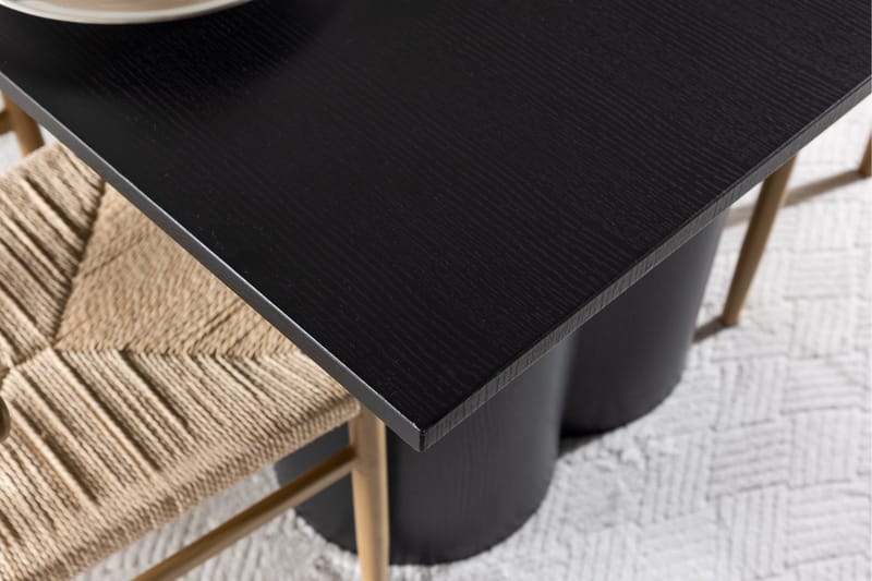 Spisegruppe Venture Home Olivia spisegruppe 210 cm rektangulær med 6 Alfons-stoler Svart/Beige/Brun - Møbler - Bord - Spisegrupper