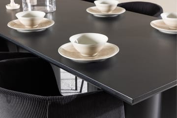 Spisegruppe Venture Home Olivia spisegruppe 210 cm rektangulær med 6 Berit-stoler Svart/Svart/Svart - Møbler - Bord - Spisegrupper
