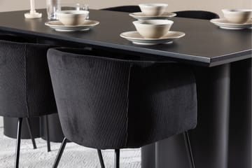 Spisegruppe Venture Home Olivia spisegruppe 210 cm rektangulær med 6 Berit-stoler Svart/Svart/Svart - Møbler - Bord - Spisegrupper