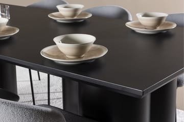 Spisegruppe Venture Home Olivia spisegruppe 210 cm rektangulær med 6 Chico-stoler Svart/Blå/Svart - Møbler - Bord - Spisegrupper