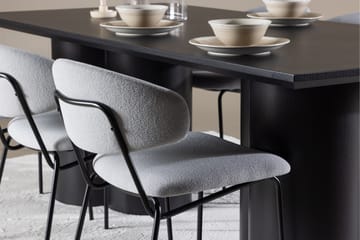 Spisegruppe Venture Home Olivia spisegruppe 210 cm rektangulær med 6 Chico-stoler Svart/Blå/Svart - Møbler - Bord - Spisegrupper