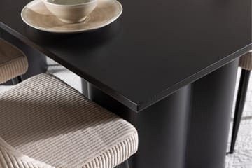 Spisegruppe Venture Home Olivia spisegruppe 210 cm rektangulær med 6 Leone-stoler Svart/Beige/Svart - Møbler - Bord - Spisegrupper