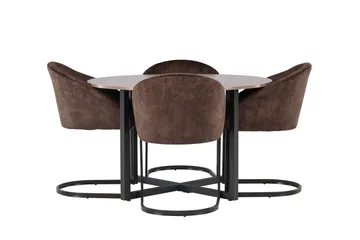 Spisegruppe Venture Home Silar spisegruppe 120 cm rund med 4 Evening-stoler Valnøtt - Møbler - Bord - Spisegrupper