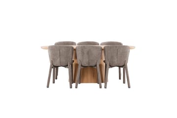 Spisegruppe Venture Home Spisegruppe Venture Home Stjärnö 200x90 cm natur med 6 stk. Astoria-stoler brun Natur - Møbler - Bord - Spisegrupper