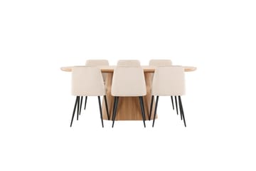 Spisegruppe Venture Home Spisegruppe Venture Home Stjärnö 200x90 cm natur med 6 stk Night-stoler Natur - Møbler - Bord - Spisegrupper