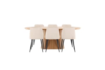 Spisegruppe Venture Home Spisegruppe Venture Home Stjärnö 200x90 cm natur med 6 stk Night-stoler Natur - Møbler - Bord - Spisegrupper
