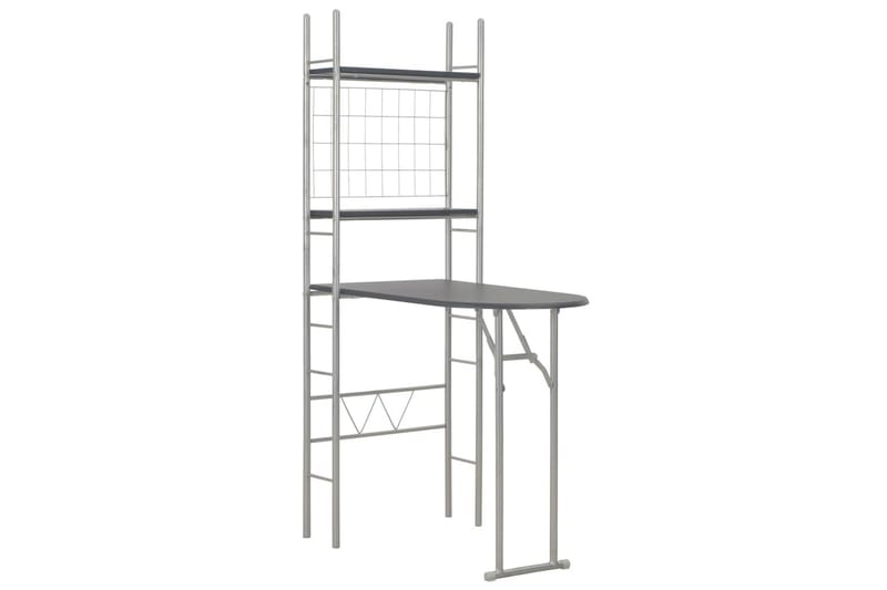 Spisestue med oppbevaringsstativ 3 deler MDF og stål svart - Svart - Møbler - Bord - Spisegrupper