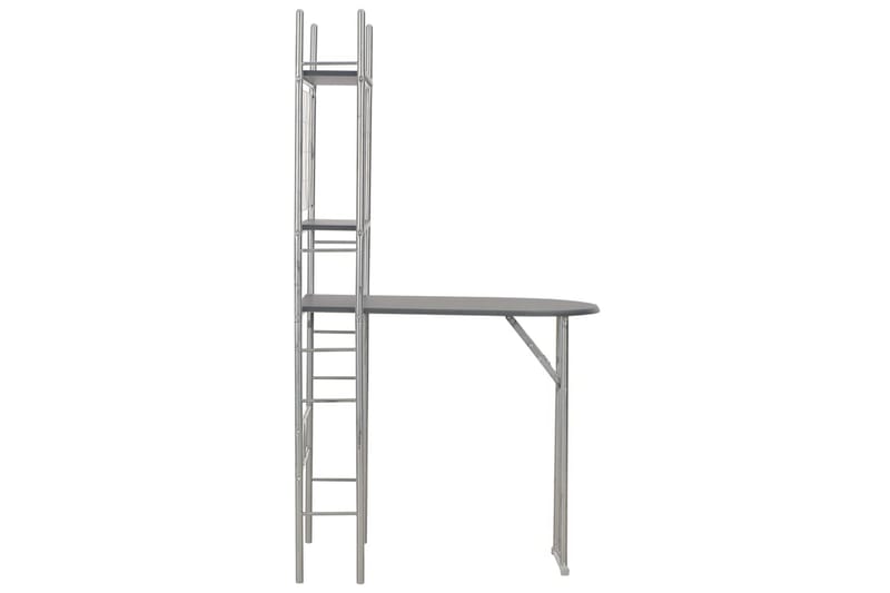 Spisestue med oppbevaringsstativ 3 deler MDF og stål svart - Svart - Møbler - Bord - Spisegrupper