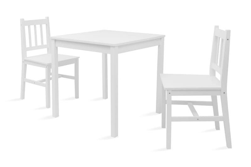 Spisestue-sett Furu Hvit 3 deler - Hvit - Møbler - Bord - Spisegrupper