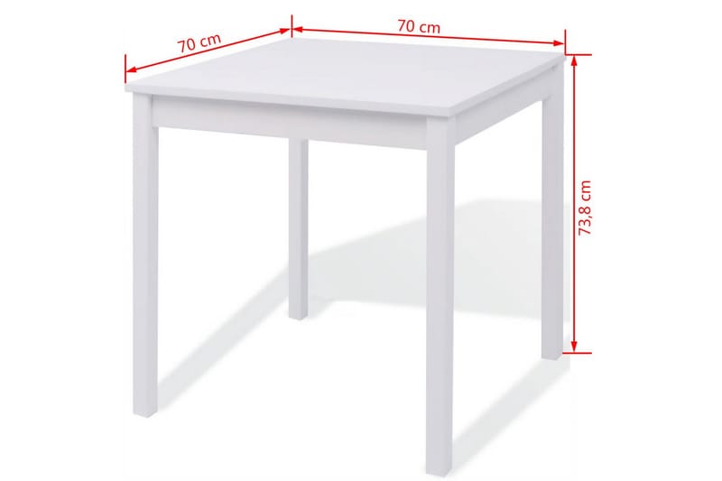Spisestue-sett Furu Hvit 3 deler - Hvit - Møbler - Bord - Spisegrupper