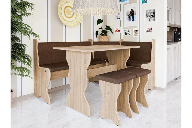 Thomas kjøkkenmøblement - Beige/Hvit - Møbler - Bord - Spisegrupper