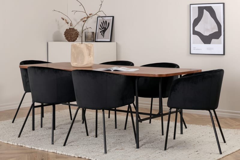 Uno Spisebord med 6 Berit Spisestoler - Møbler - Bord - Spisegrupper