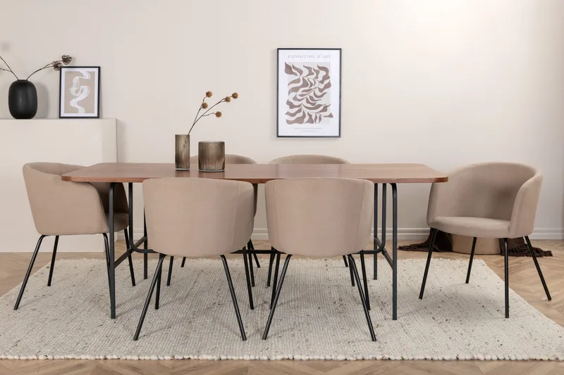 Uno Spisebord med 6 Berit Spisestoler, undefined