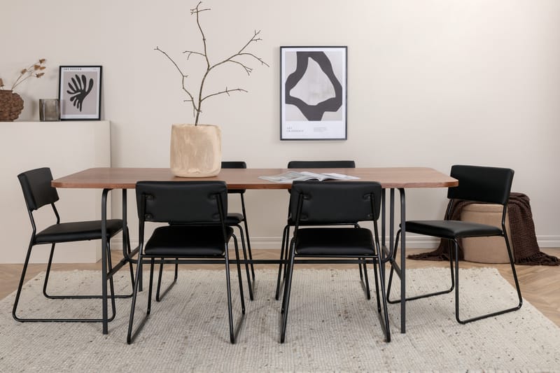 Uno spisebord med 6 Kenth Spisestol - Møbler - Bord - Spisegrupper
